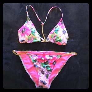 Victoria Secret Floral Chain Bikini Top